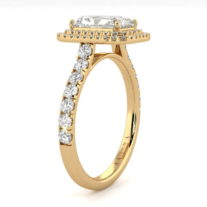Double Halo Radiant Cut Engagement Ring