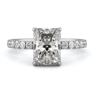 Diamond Set Radiant Cut Engagement Ring