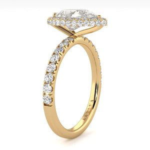 Pear Halo Diamond Set Engagement Ring