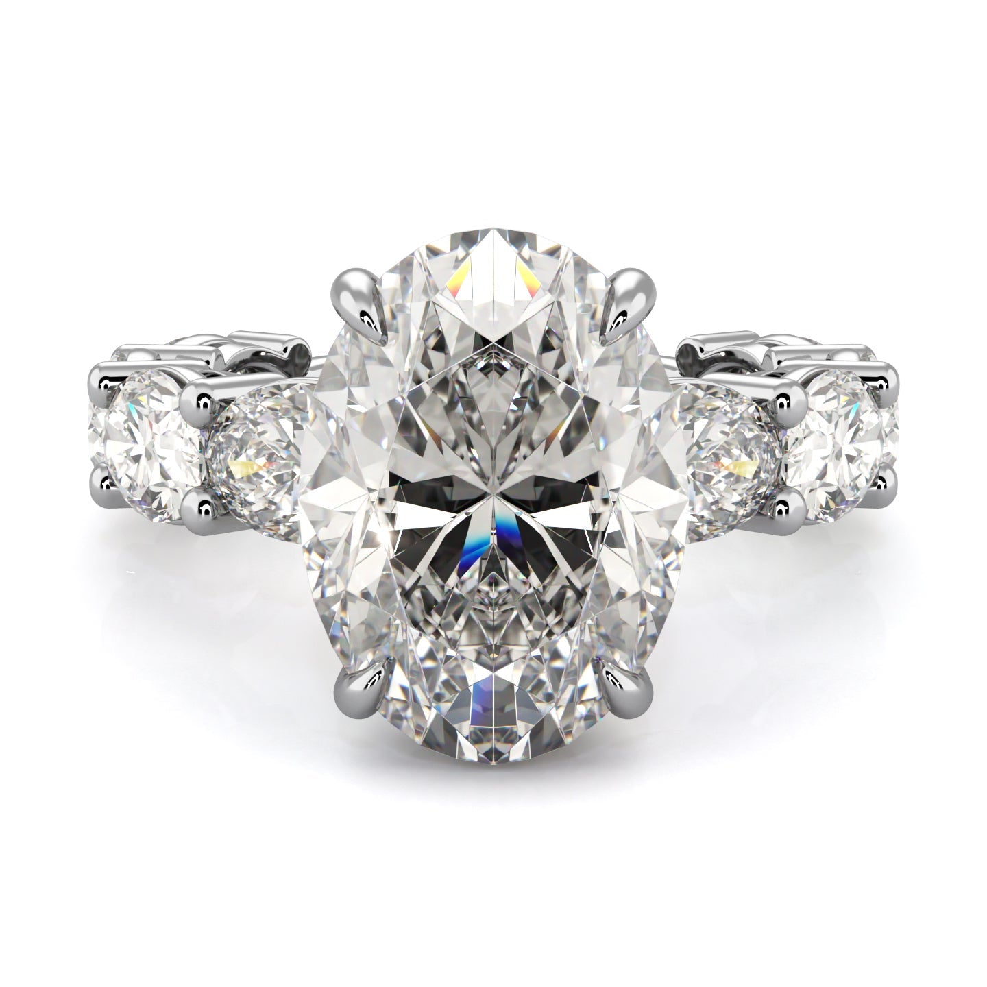 Oval Diamond Set Engagement Ring