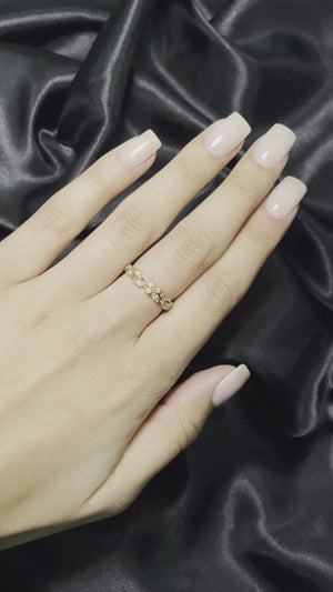 Rose Gold Diamond Ring with Leaf Design