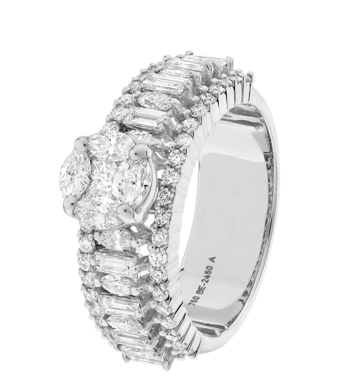 18ct Marquise, Round & Baguette Diamond Band