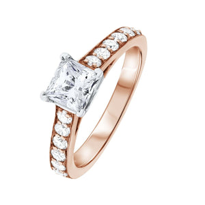Princess Cut 18ct Rose Gold Engagement Ring