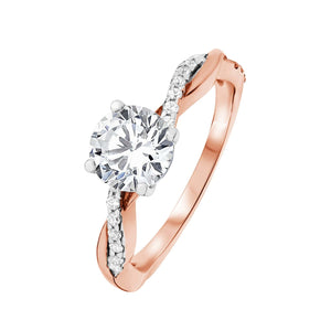 Rose Gold Crossover Engagement Ring