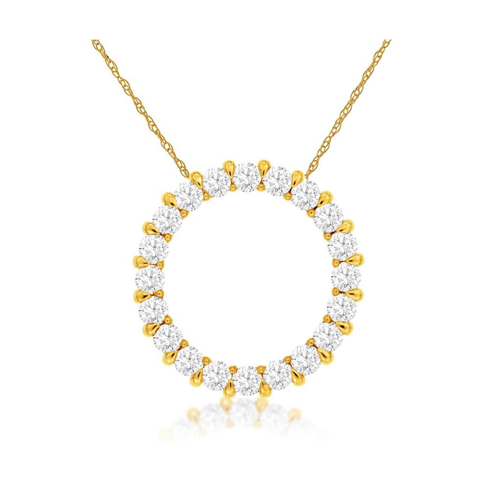 14ct Yellow Gold Eternity Diamond Necklace