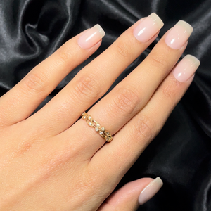 Rose Gold Diamond Ring with Leaf Design