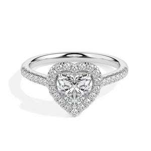 Diamond Set Heart Engagement Ring