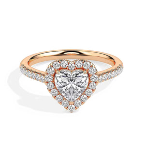 Diamond Set Heart Engagement Ring