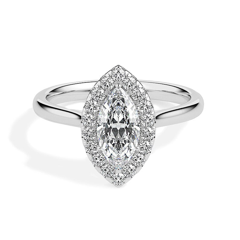 Single Halo Marquise Diamond Ring