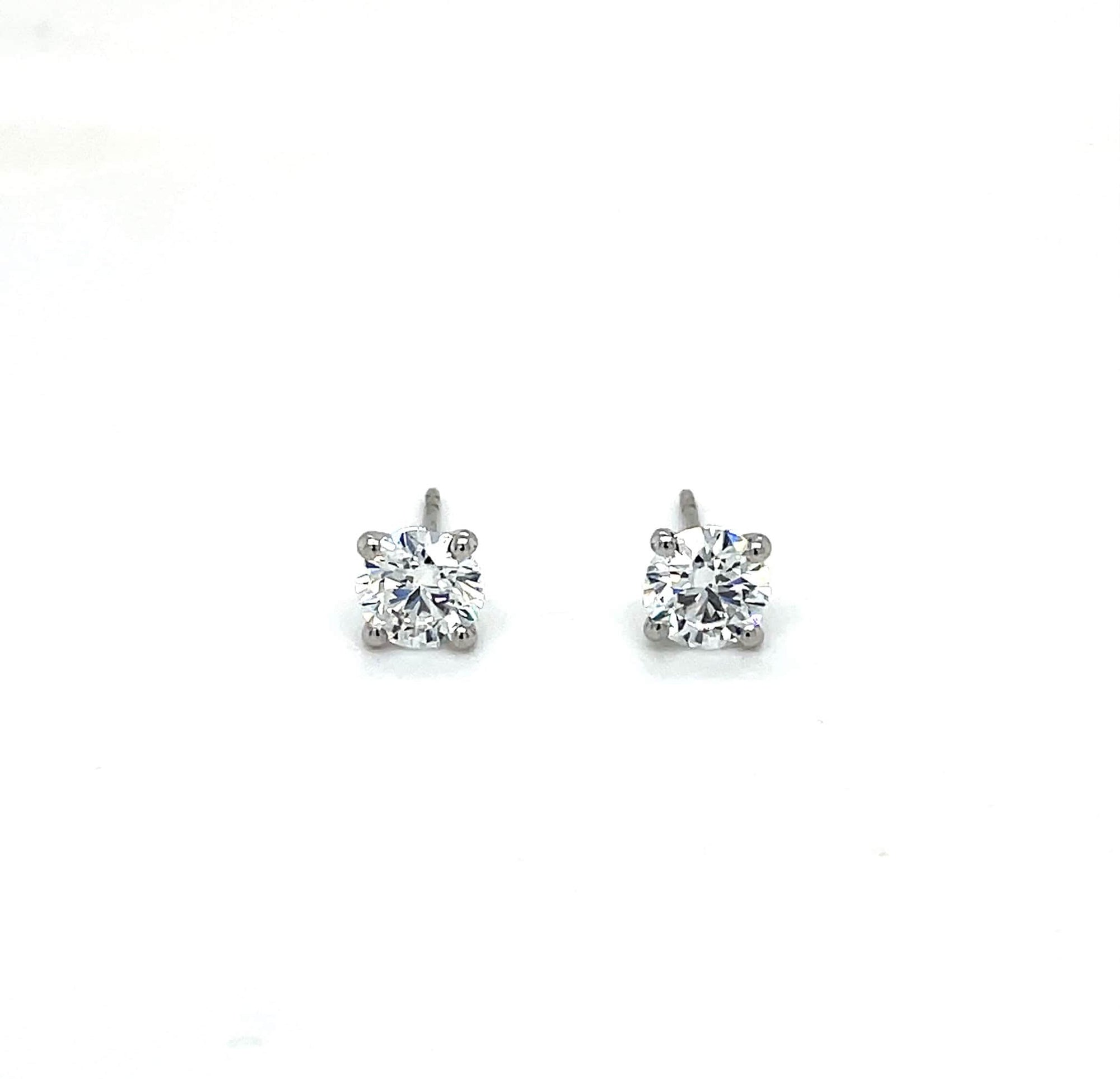 18ct 4 Claw Round Diamond Earrings