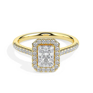 Diamond Set Radiant Cut Engagement Ring