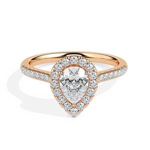 Diamond Set Pear Cut Engagement Ring
