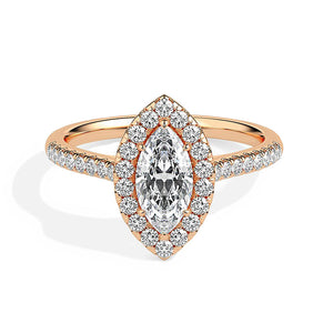 Diamond Set Marquise Engagement Ring