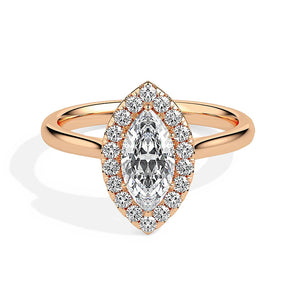Single Halo Marquise Diamond Ring