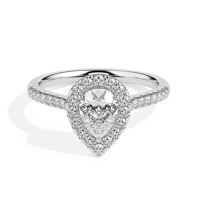 Diamond Set Pear Cut Engagement Ring